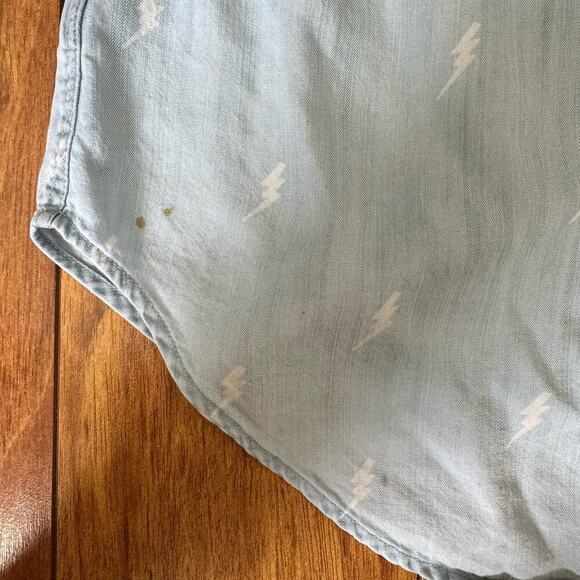 Rails Womens Chambray Blue Carter Lightning Bolt Long Sleeve Button Down Medium - Picture 12 of 12